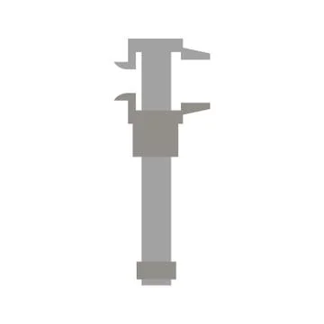 Calipers isolated. Tool on white background. turn-screw flat Stock Illustration
