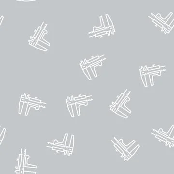 Calipers tool line seamless pattern Stock Illustration