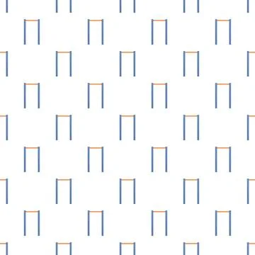 Calisthenics equipment parallel bars repeating seamless pattern Stock Illustration
