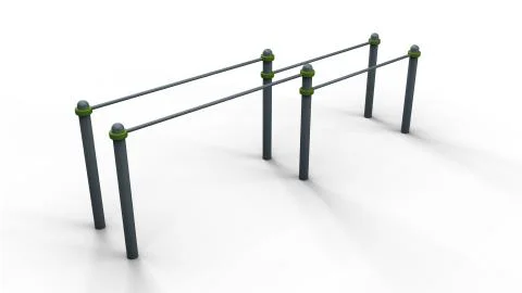 Calisthenics parallel bars 3d illustration render イラスト素材