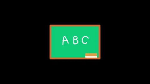 Calk border frame and stationary elements on green chalkboard animation, ba.. Stock Footage 328456404