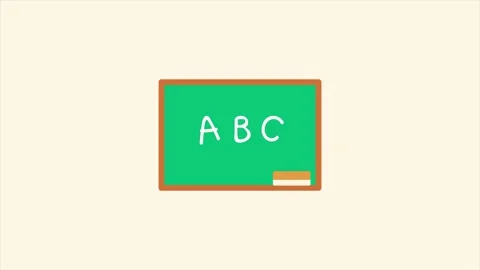 Calk border frame and stationary elements on green chalkboard animation, ba.. Stock Footage 328456408