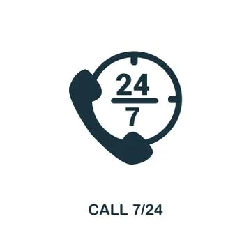Call 24 creative icon. Simple element illustration. Call 24 concept symbol Stock Illustration