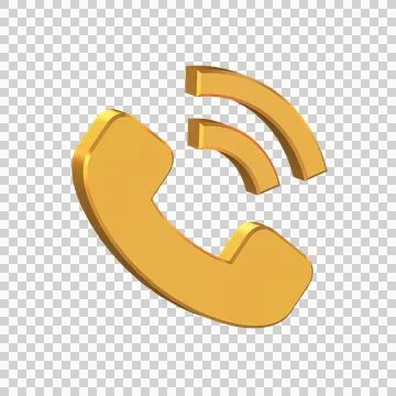 Call 3D Icon Isolated on Transparent Background, Phone Icon Stock Illustration
