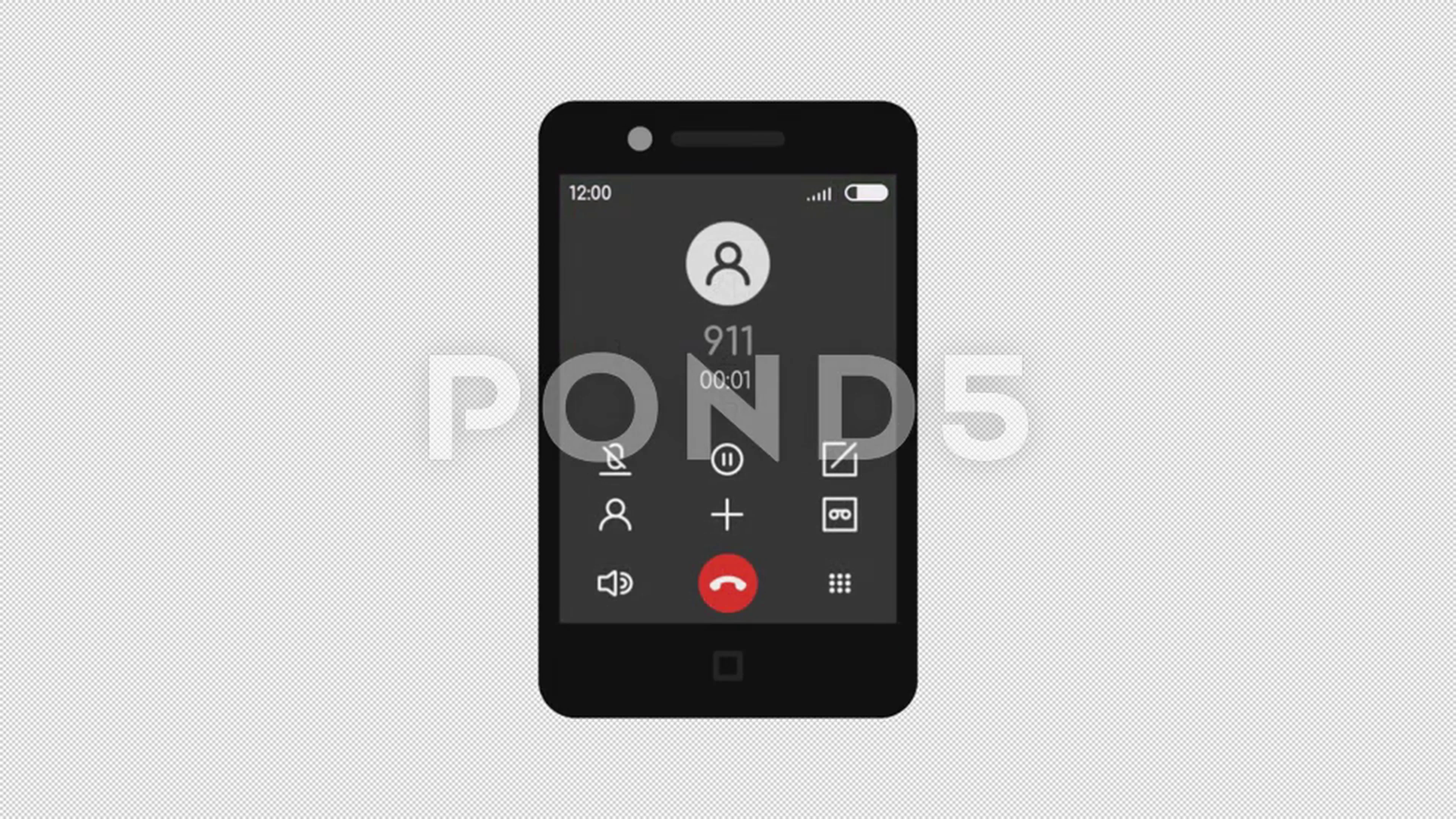 Call 911 Mobile Phone. Transparent Backg... | Stock Video | Pond5