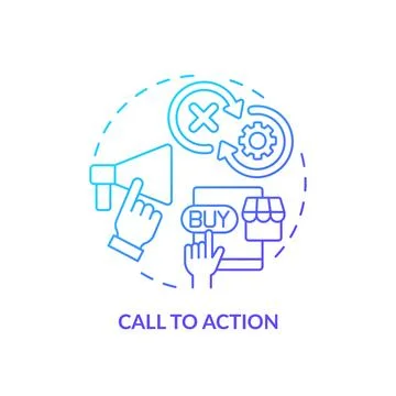 Call to action blue gradient concept icon Stock Illustration
