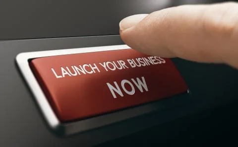 Call To Action Button. Launch Your Business Now Stock Photos