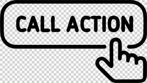 Call to action button in outline icon style, marketing theme. Stock Illustration