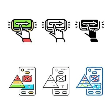Call to action cta designs ux ui color icon vector Illustrazione stock