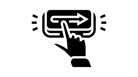 Call to action cta ux ui glyph icon animation Stock Footage 326150246