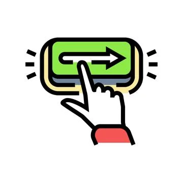 Call to action cta ux ui color icon vector illustration Stock Illustration
