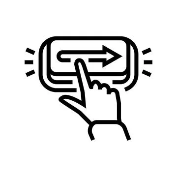 Call to action cta ux ui line icon vector illustration Stock Illustration