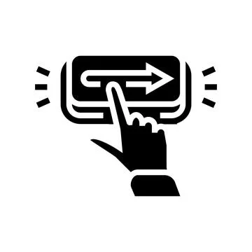 Call to action cta ux ui glyph icon vector illustration Stock Illustration