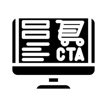 Call to action cta ux ui glyph icon vector illustration Stock Illustration