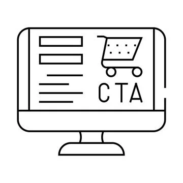 Call to action cta ux ui line icon vector illustration Stock Illustration