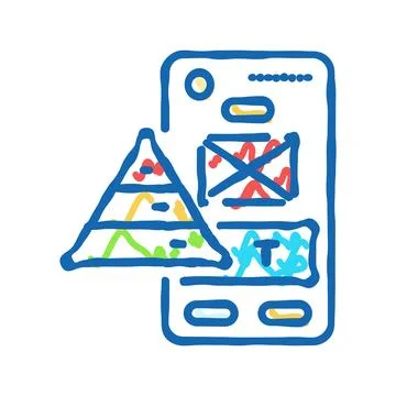 Call to action cta ux ui icon doodle illustration Stock Illustration