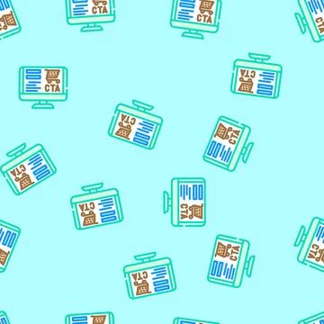 Call to action cta ux ui vector seamless pattern Stock Illustration