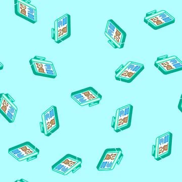 Call to action cta ux ui isometric icon seamless pattern Stock Illustration