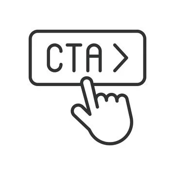 Call to action, icon in line design. Call to action, button, marketing, click Stock Illustration