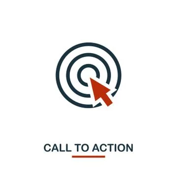 Call To Action icon in two colors. Creative black and red design from e-comme Stock Illustration