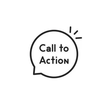 Call to action thin line bubble Stock Illustration
