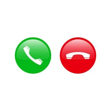 Call Answer, Decline Phone Button Icons Stock Illustration