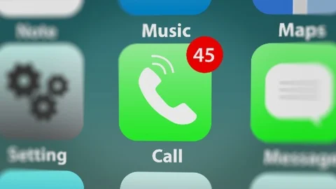Call App Icon with Notifications on Smart Phone Screen Video stock 117252359