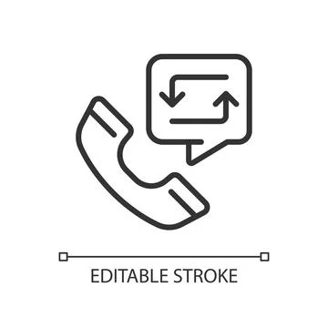 Call back option pixel perfect linear icon Illustrazione stock
