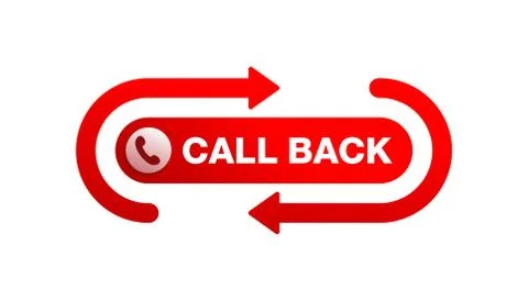 Call back web button - website header template Stock Illustration