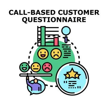 Call based customer questionnaire obtaining valuable feedback 스톡 일러스트