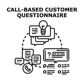 Call based customer questionnaire providing valuable feedback insights Stock Illustration