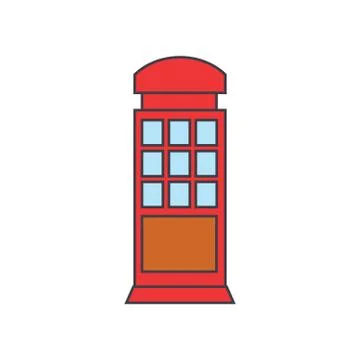 Call box line icon concept. Call box flat vector sign, symbol, illustration. Stock Illustration