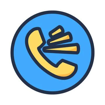 Call button flat illustration representing phone communication 스톡 일러스트