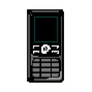 Call button phone game pixel art vector illustration Stock Illustration
