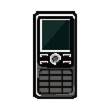 Call button phone pixel art vector illustration Stock Illustration