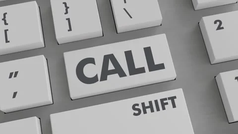 CALL BUTTON PRESSING ON KEYBOARD Stock Footage 256878577