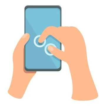 Call cell icon cartoon vector. Screen hand Stock Illustration