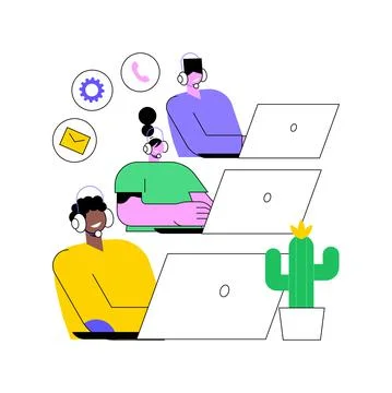 Call center abstract concept vector illustration. Stock Illustration