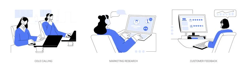 Call center abstract concept vector illustrations. Stock Illustration