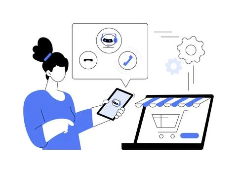 Call center abstract concept vector illustration. Stock Illustration