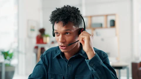 Call center, agent and talking on headset with customer support for loan 動画素材 294691216