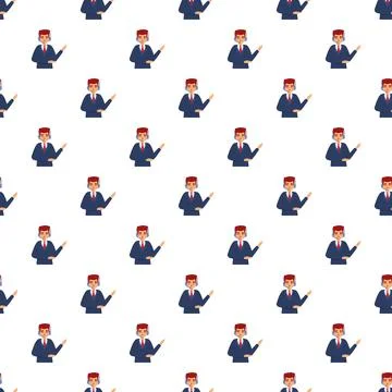 Call center agent customer service seamless pattern Illustrazione stock