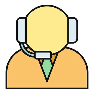 Call center agent customer service support icon Stock Illustration