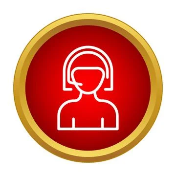 Call center agent icon representing customer support assistance Stock Illustration