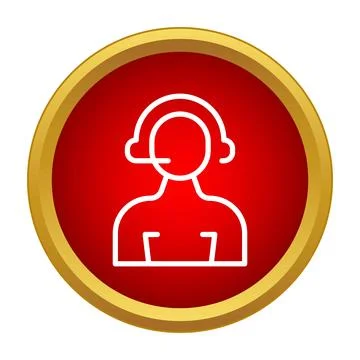 Call center agent icon representing customer support concept Stock Illustration