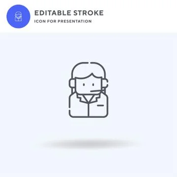 Call Center Agent icon vector, filled flat sign, solid pictogram isolated on Stock Illustration