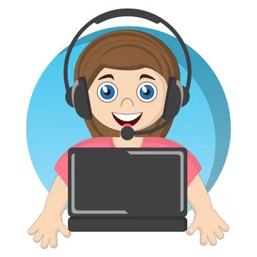 Call center agent. Stock Illustration