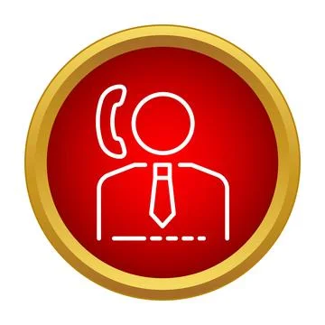 Call center agent offering customer support services icon Stock Illustration