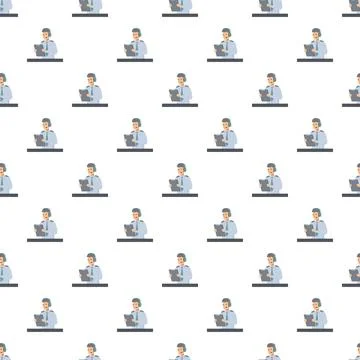 Call center agent pattern providing customer support Stock Illustration