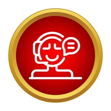 Call center agent providing customer support service icon Stock Illustration